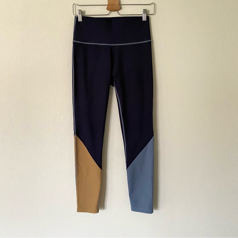 Summersalt Colorblock High Rise Full Length Leggings Size 4 Navy Blue